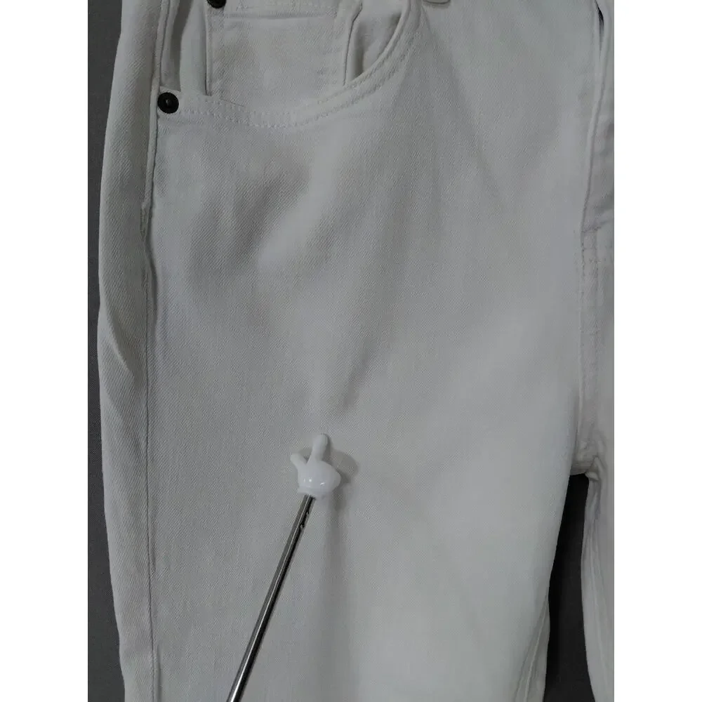 Eddie Bauer White Boyfriend Stretch Jeans Women Relaxed Denim Size 6
